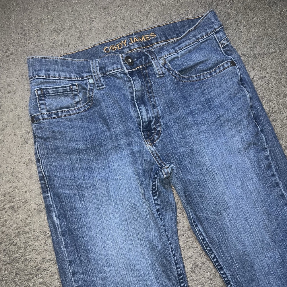 Cody James Jeans Mens 32x30 Relaxed Straight Light Wash Blue Stretch Western